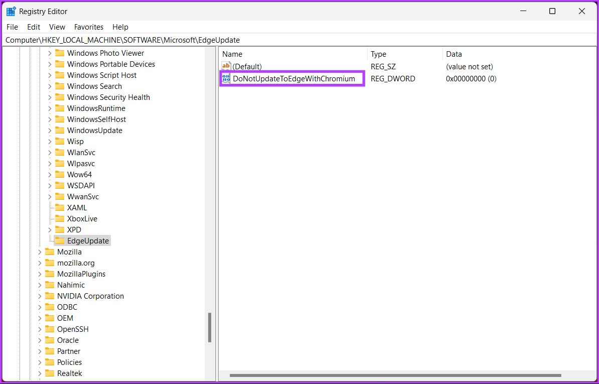 DoNotUpdateToEdgeWithChromium