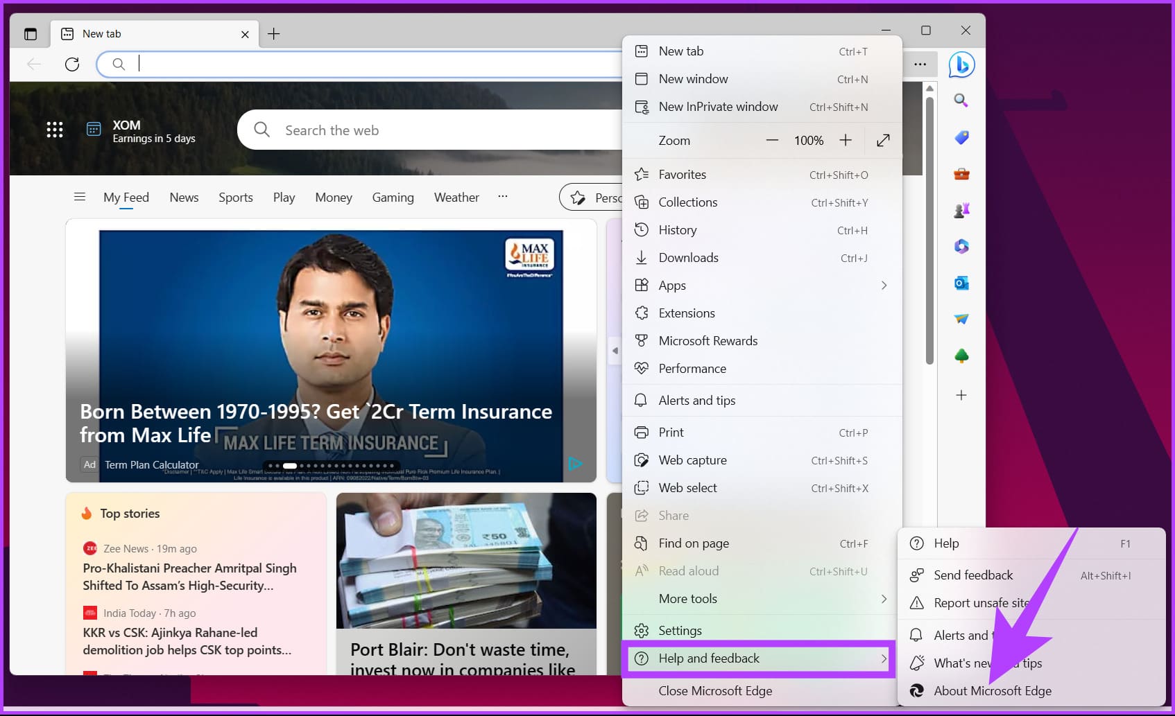 choose 'About Microsoft Edge'