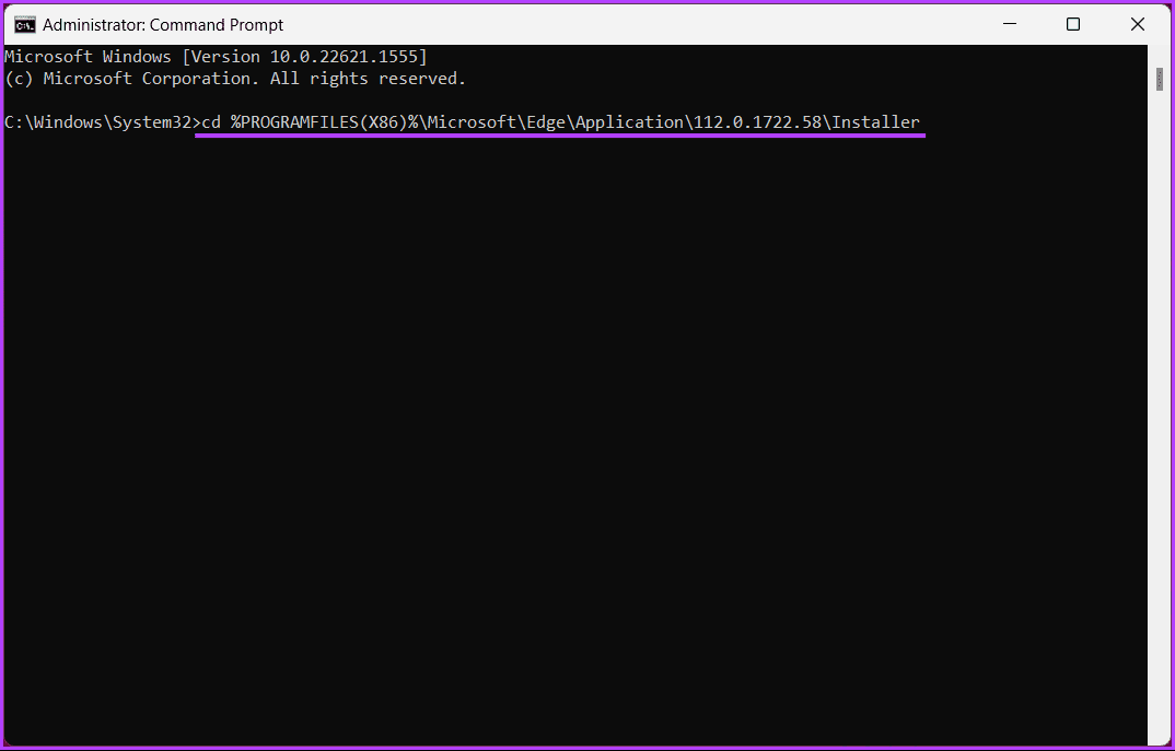 Type the below command and press Enter