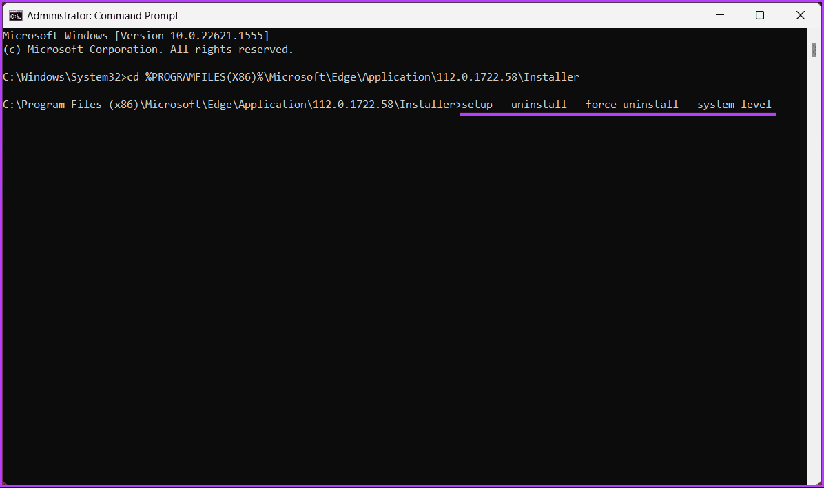 Copy or type the below command
