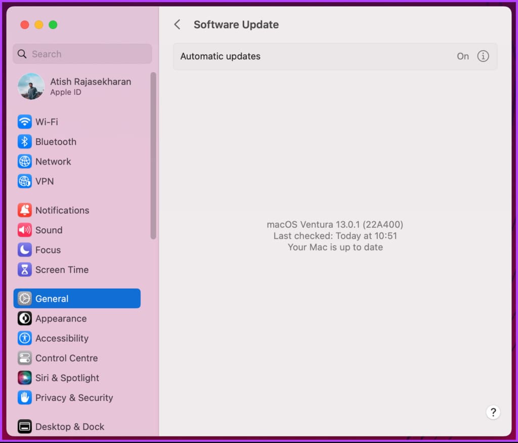 This page will automatically check for software update