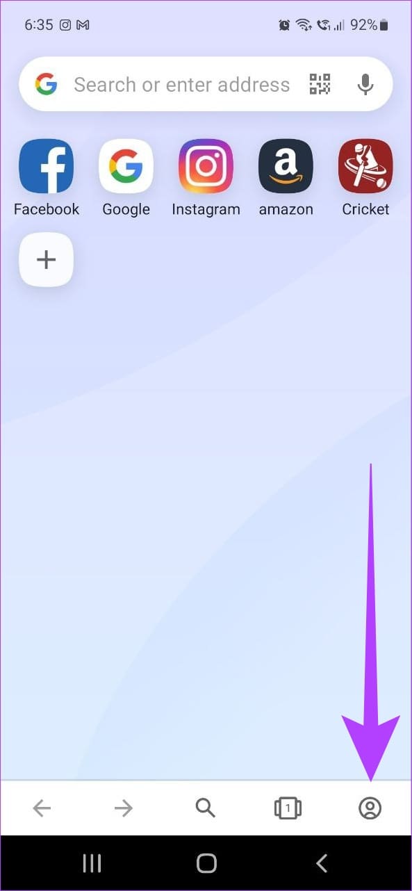 Tap on the account icon