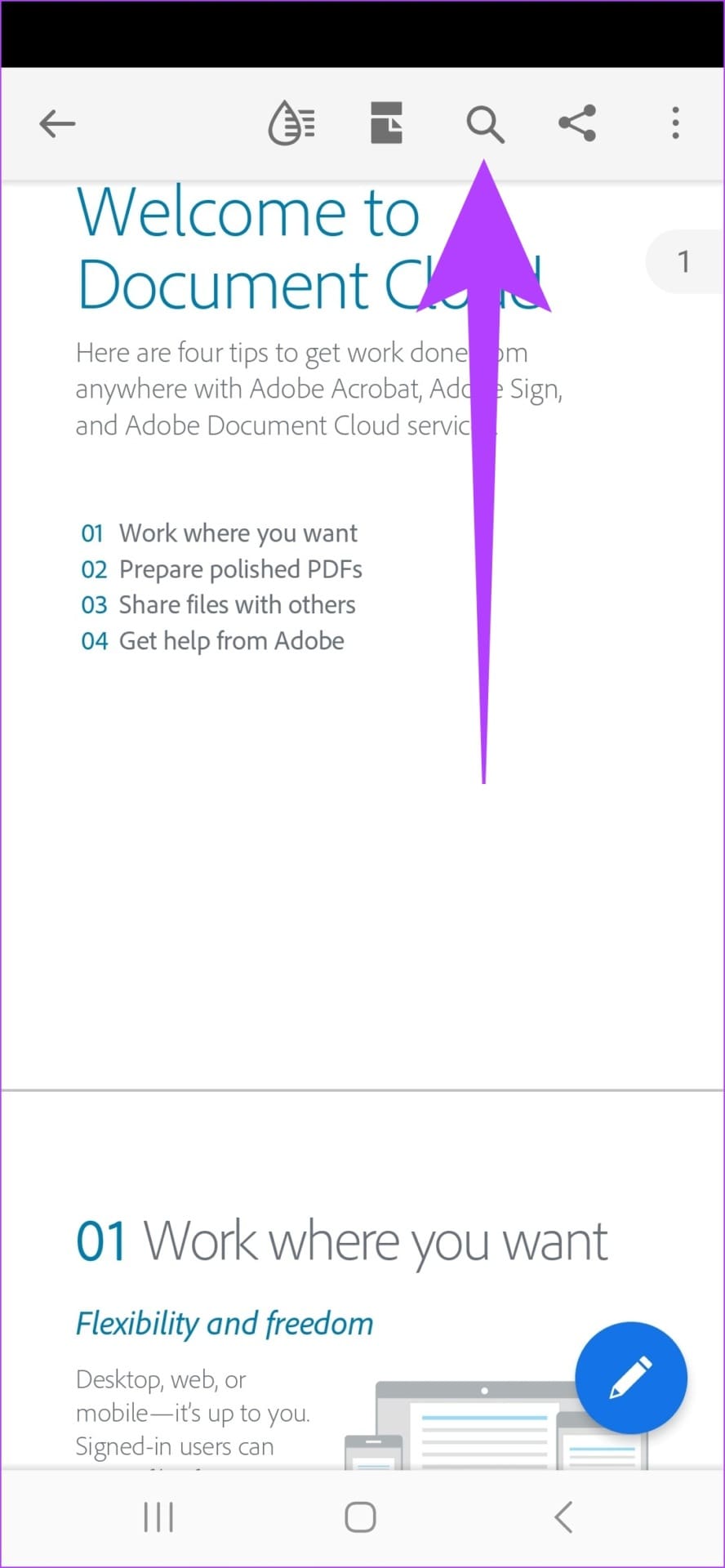 Click on the search icon