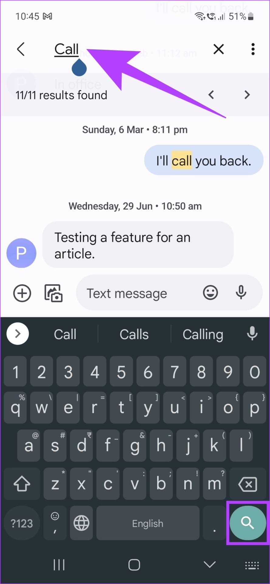 Type your search query and press enter