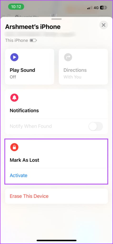Mark your iPhone as lost