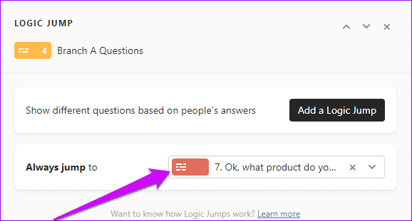 How to Use Logic Jump for Multiple Choice in Typeform 45 5