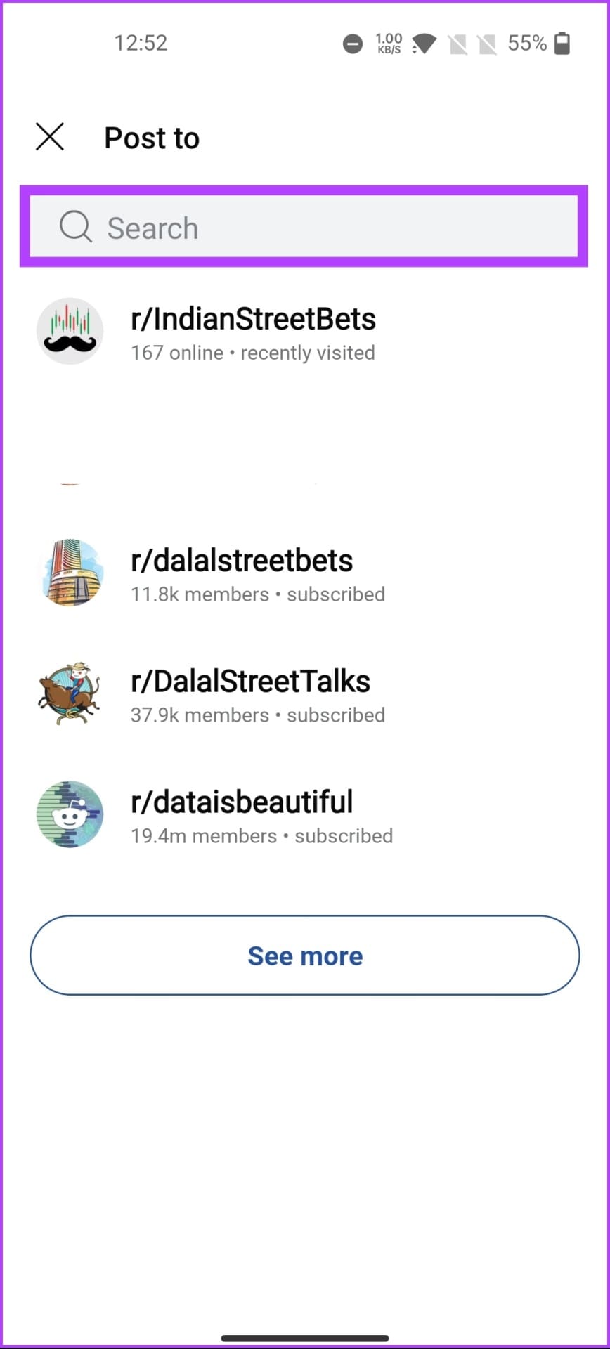 choose the subreddit