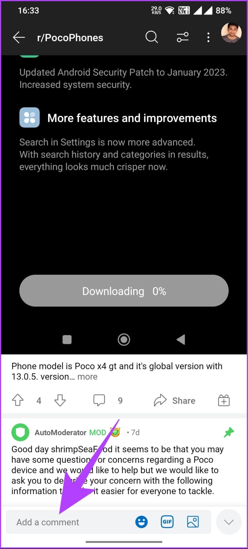 Type the text you want to add as your comment in the text box