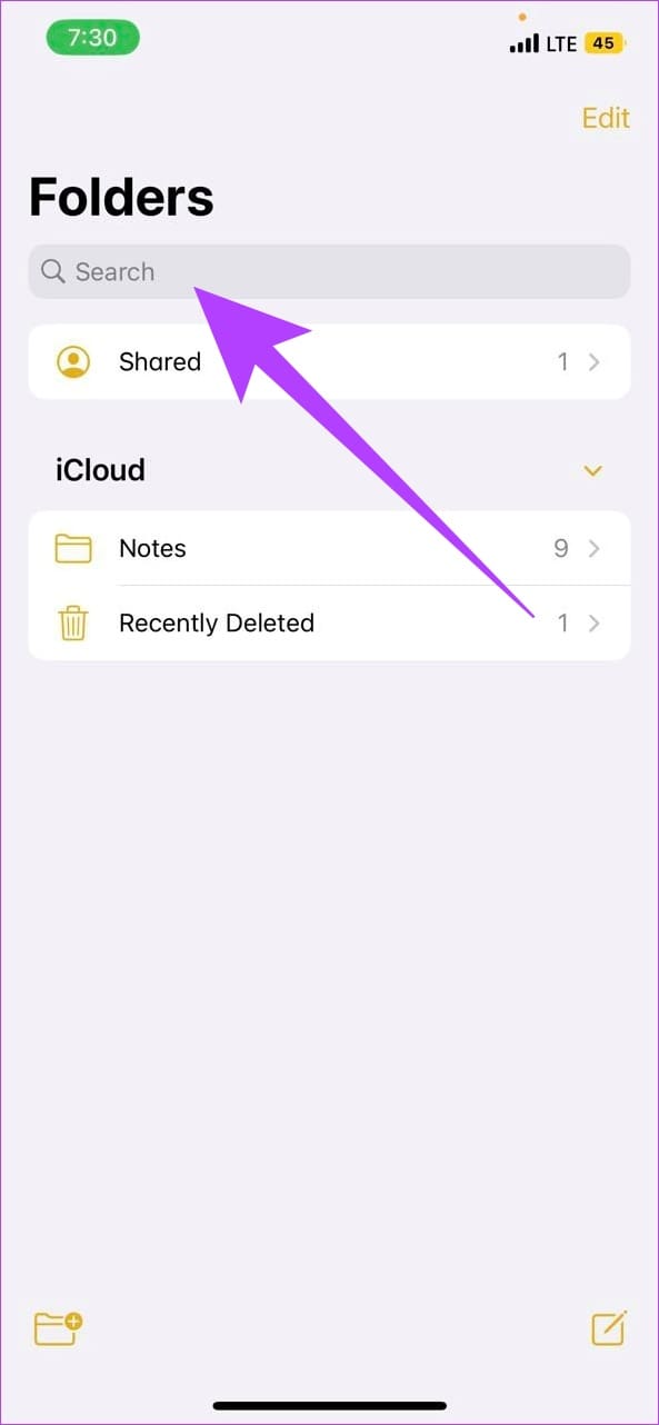 Tap on the search bar