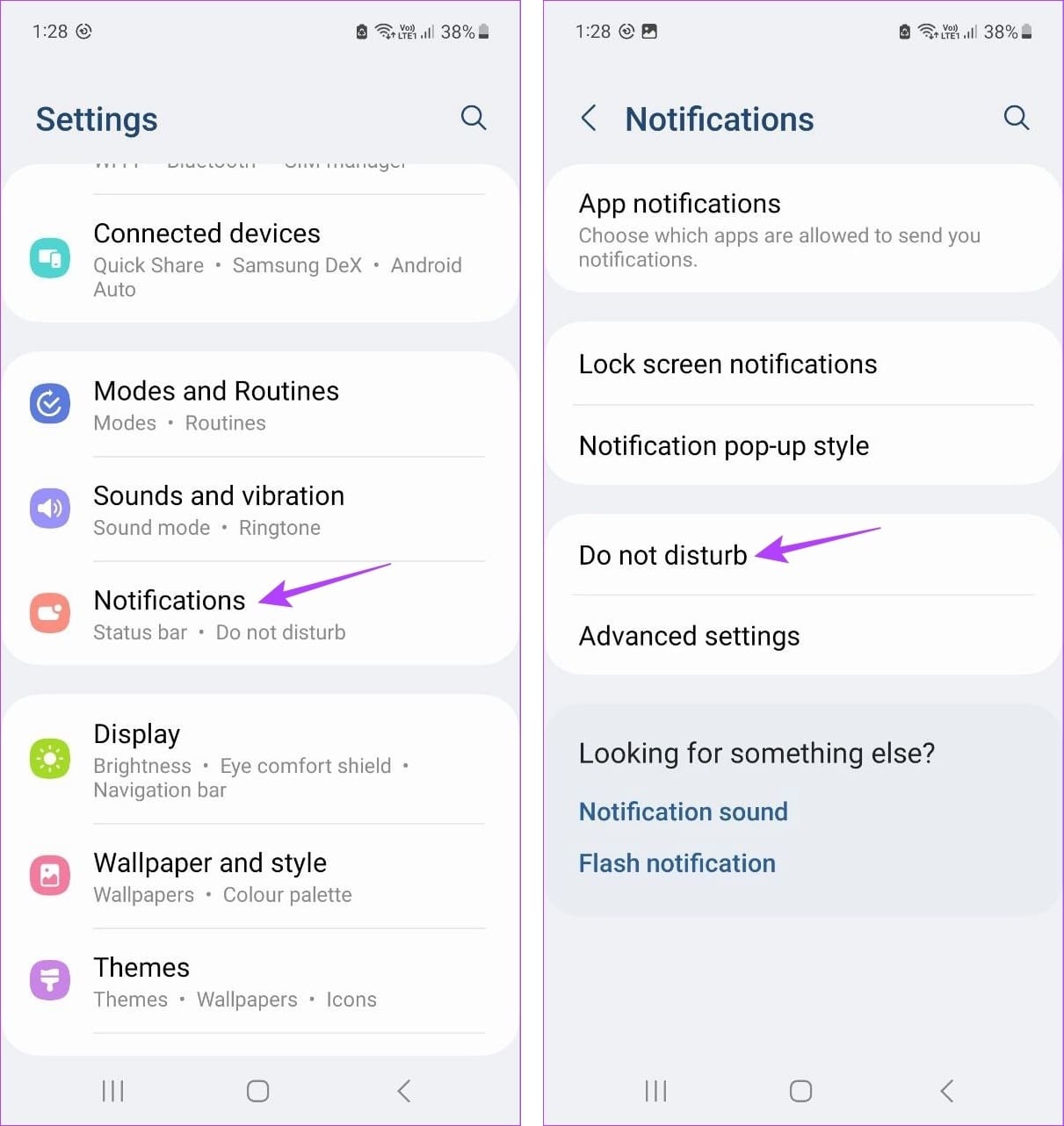 Tap on Notifications & tap on Do not disturb