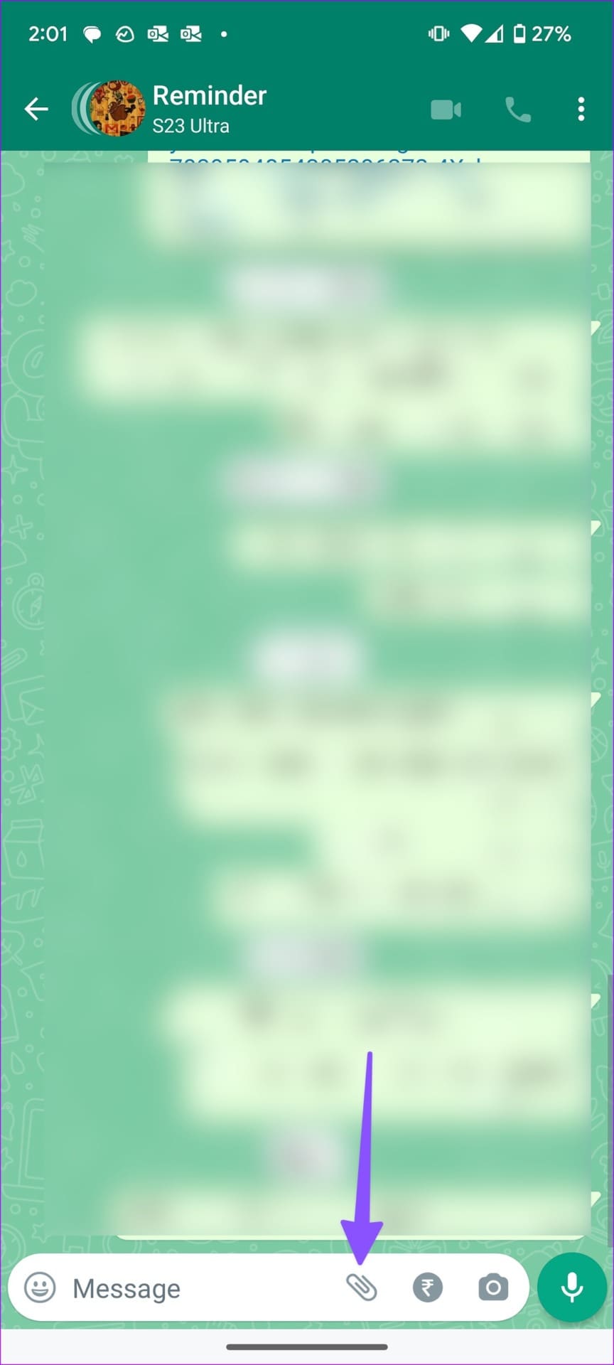 attach images on WhatsApp on Android