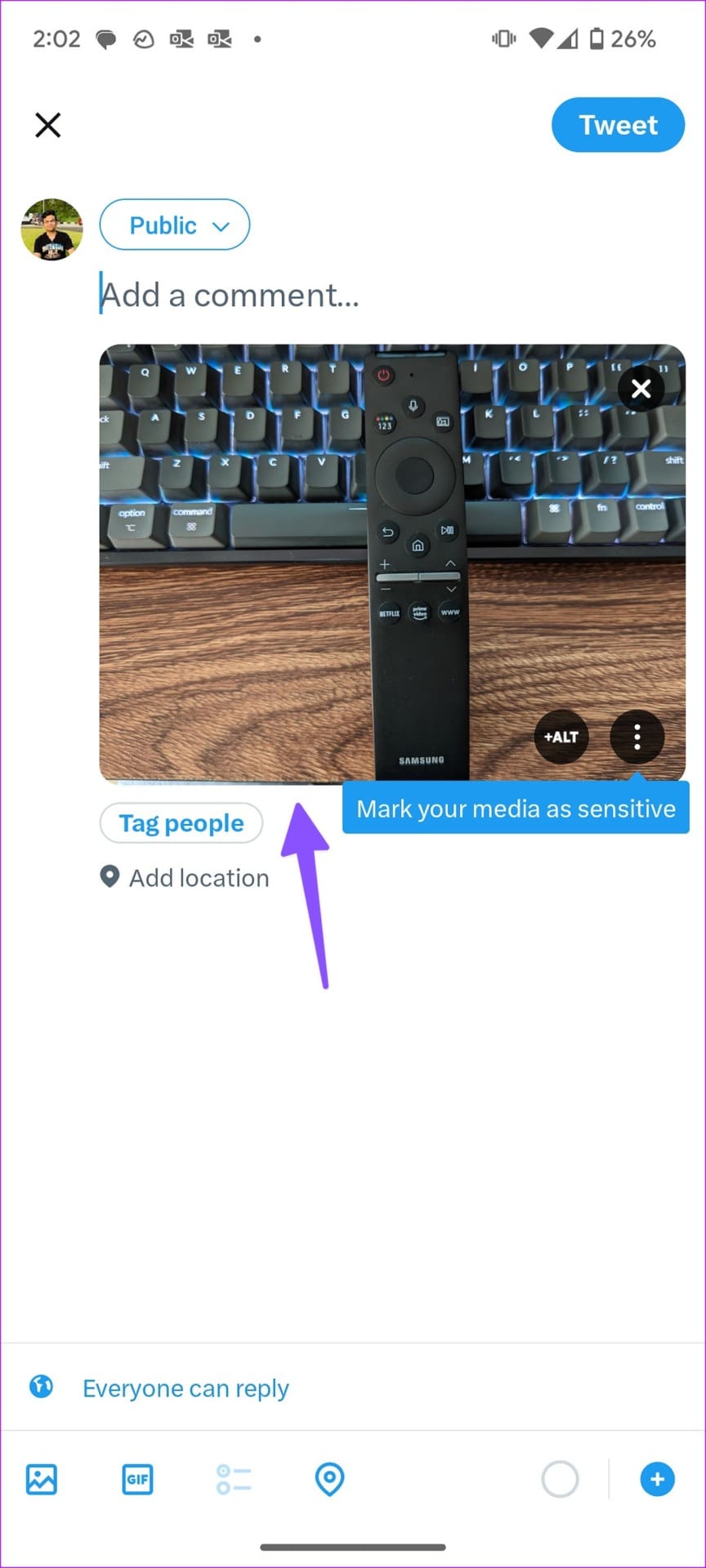 open a photo on twitter on Android