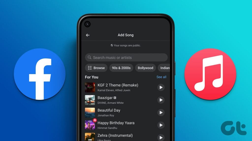How to add music to Facebook profile or story