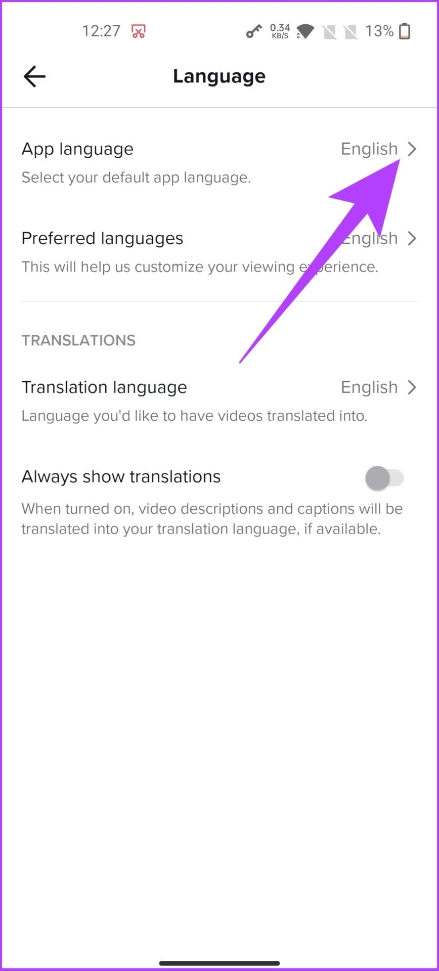 Select App language