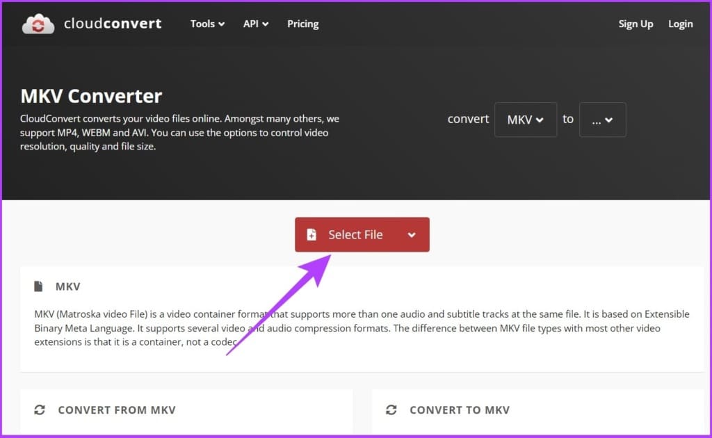 Go to the CloudConvert website