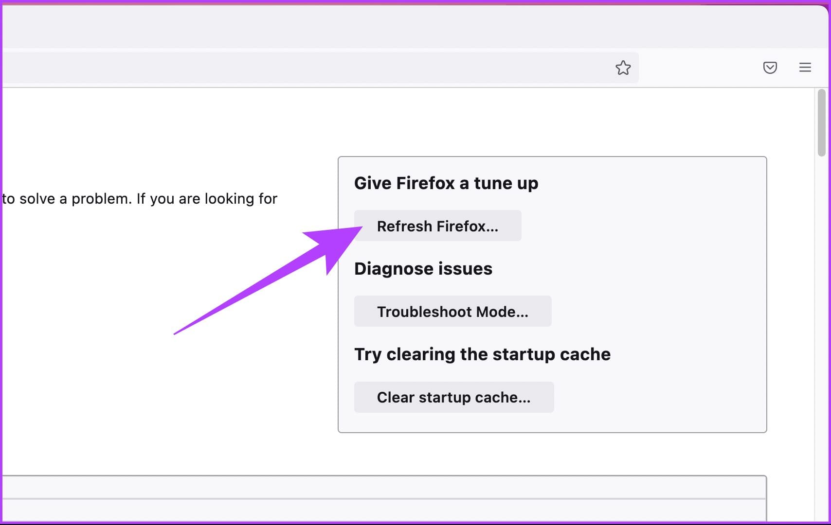 Click Refresh Firefox