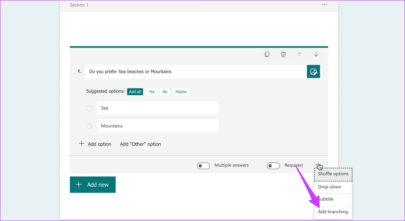 How to Add Branching in Microsoft Forms3