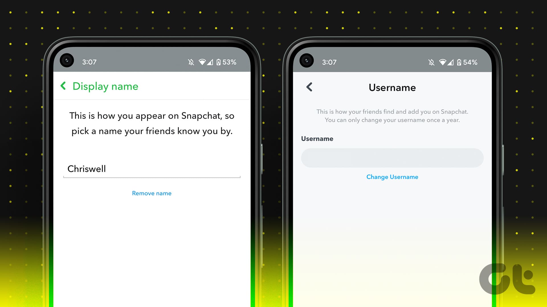 Change Username and Display Name on Snapchat