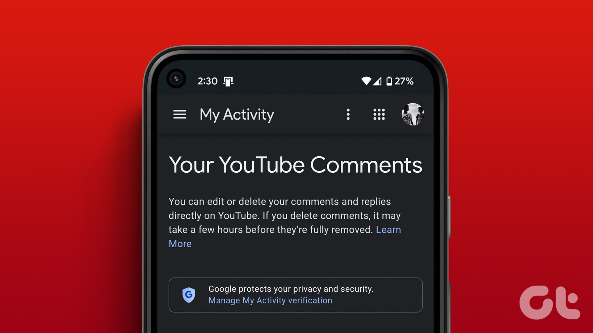 View YouTube Comment History