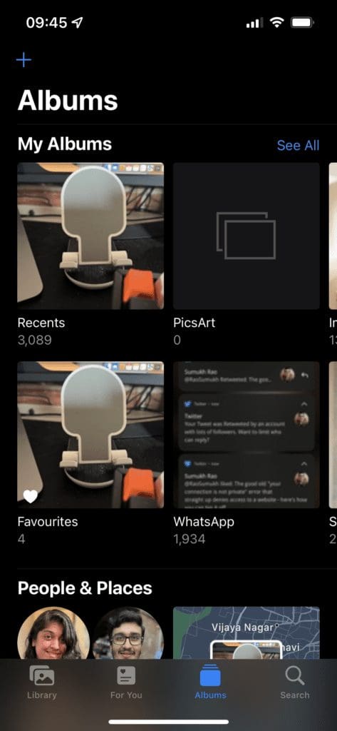 Photos app on iPhone