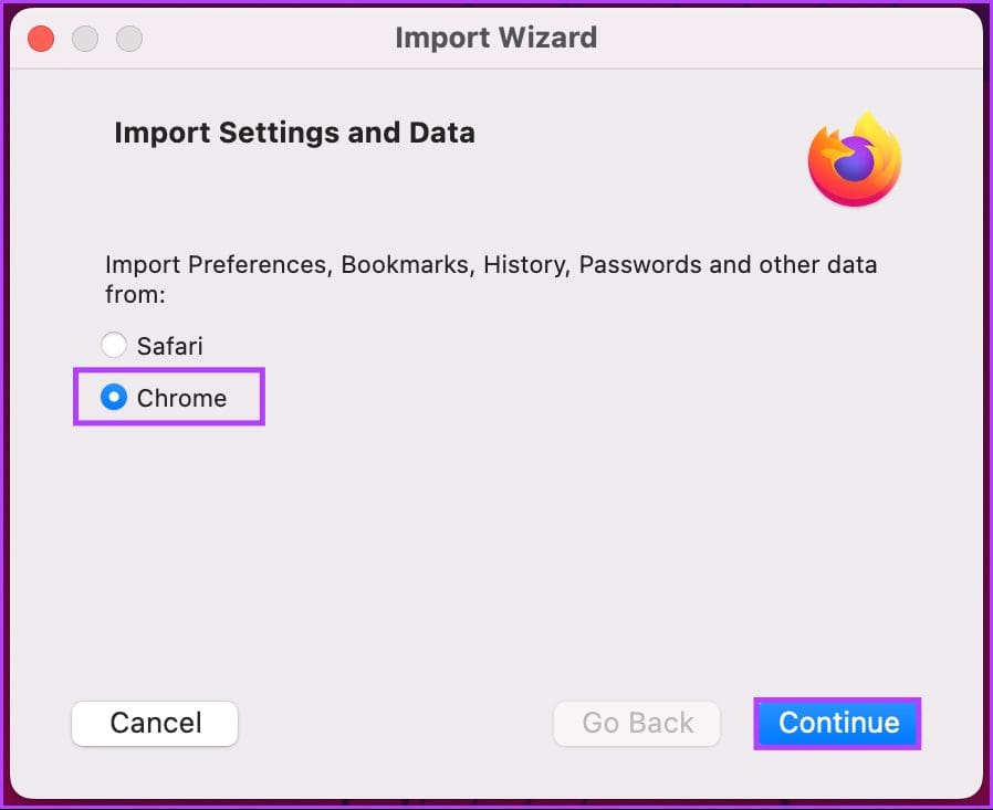 Select Chrome, and then click Next