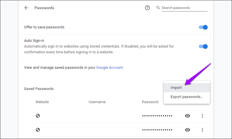 Import Passwords CSV Chrome 16