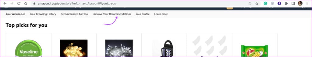 Select your Improve recommendations from top 