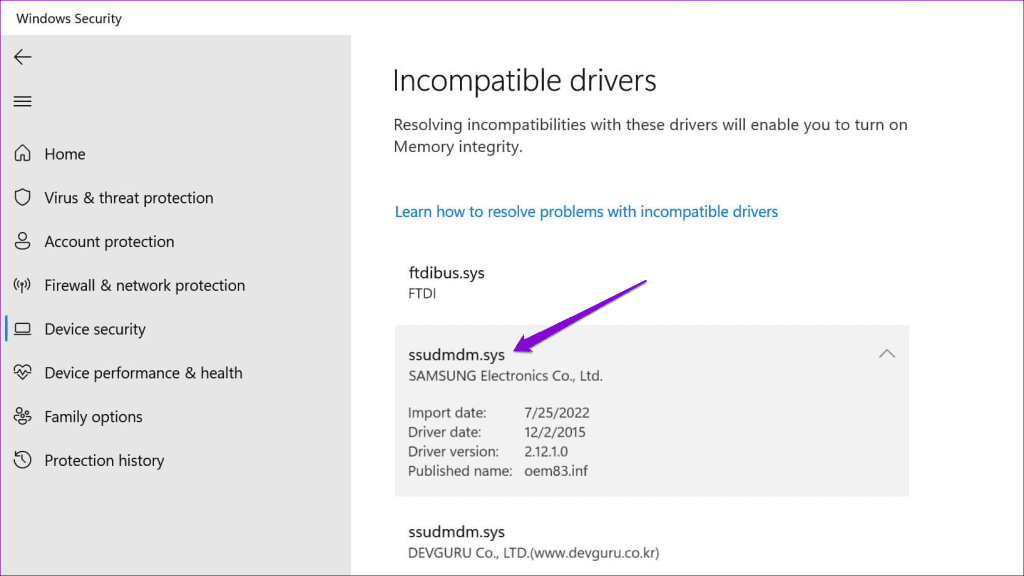 Incompatible Drivers