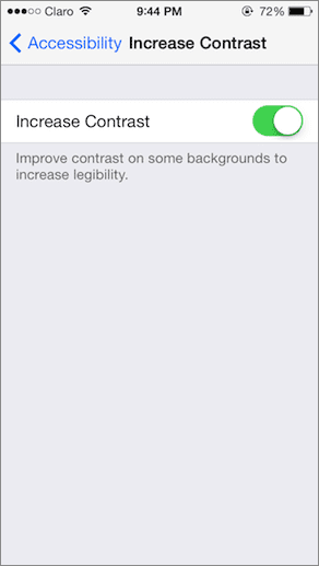 Increase Contrast On