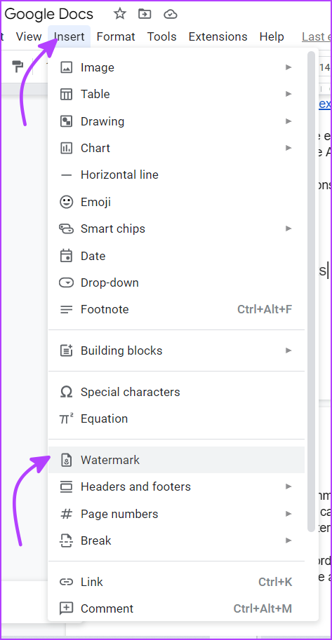 Add watermark to Google Docs