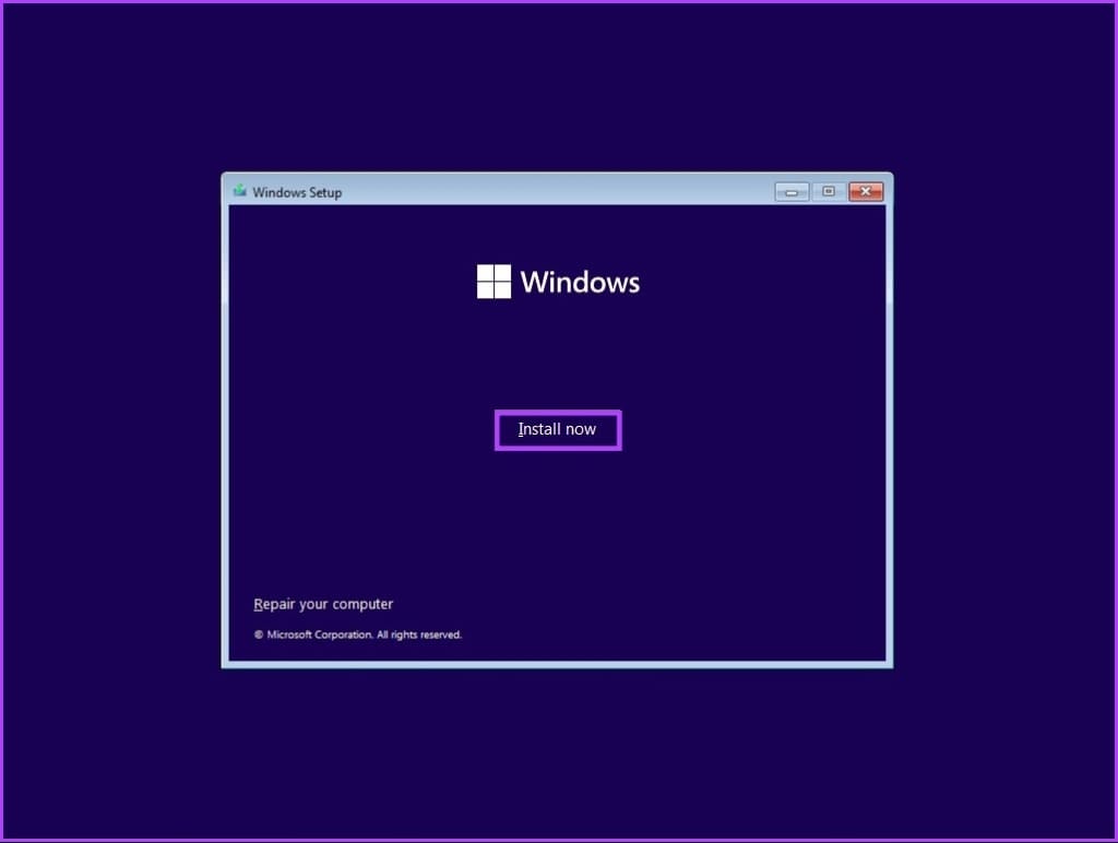 Click on Install now