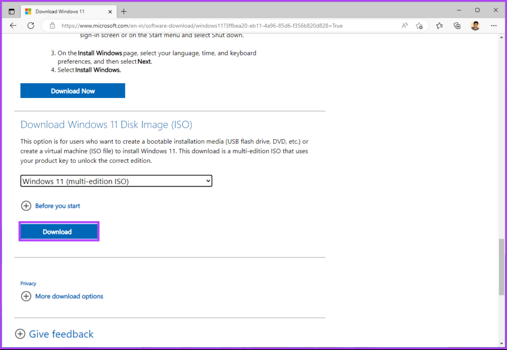 select Windows 11 (multi-edition ISO)