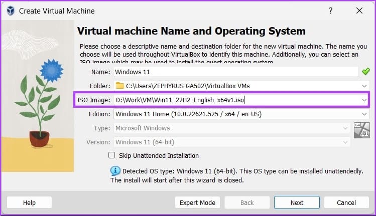 select the Windows 11 ISO image file