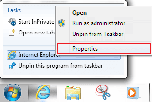 Internet Explorer Properties