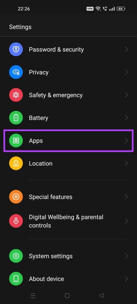 Apps internet block settings