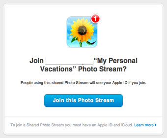 Invitation To Share A Photo Stream1