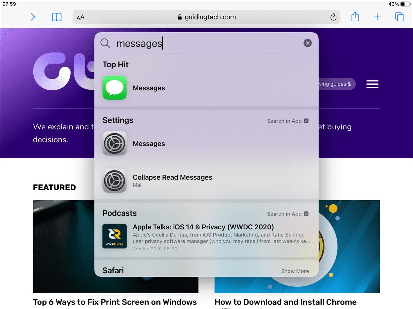 Ipad Universal Search 3