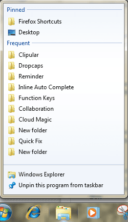Jump List Default