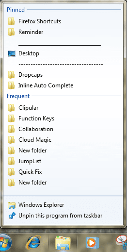 Jump List Separator