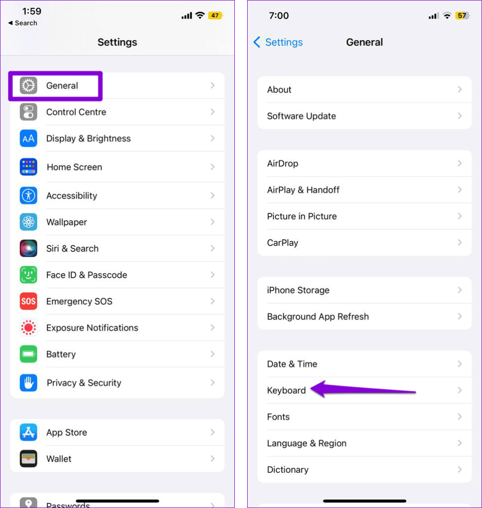 Keyboard Settings on iPhone