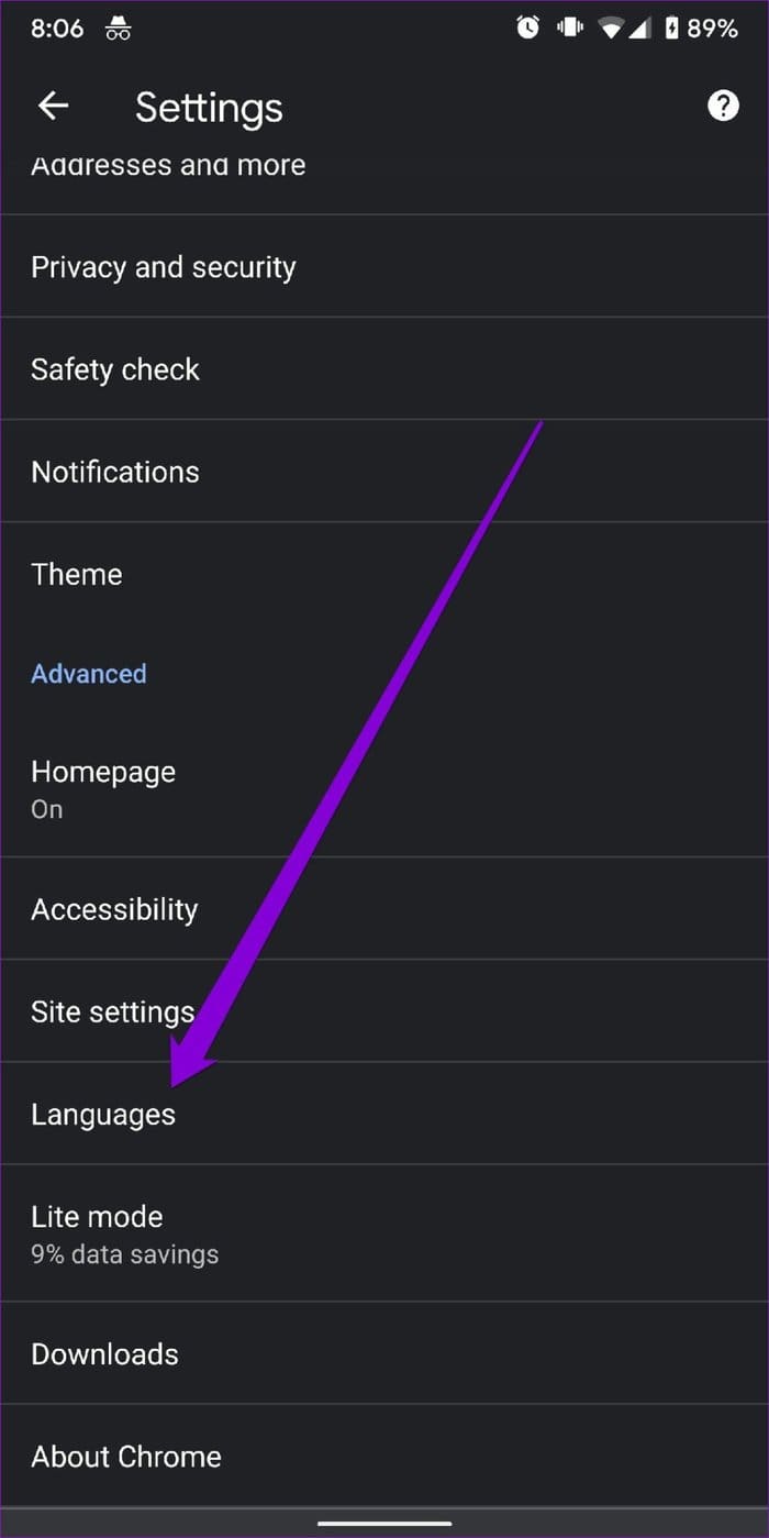 Language Settings in Chrome