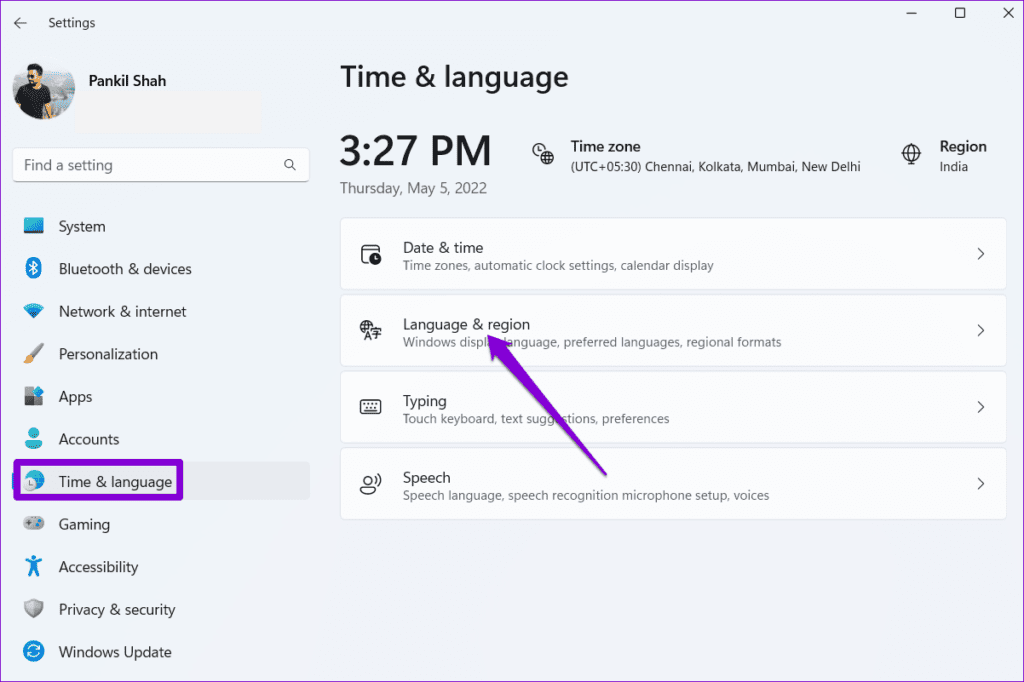 Language Settings on Windows 11
