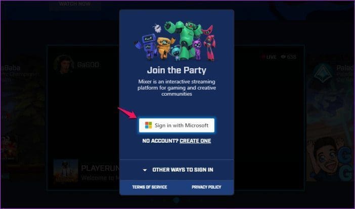 Link Microsoft Account To Mixer 5