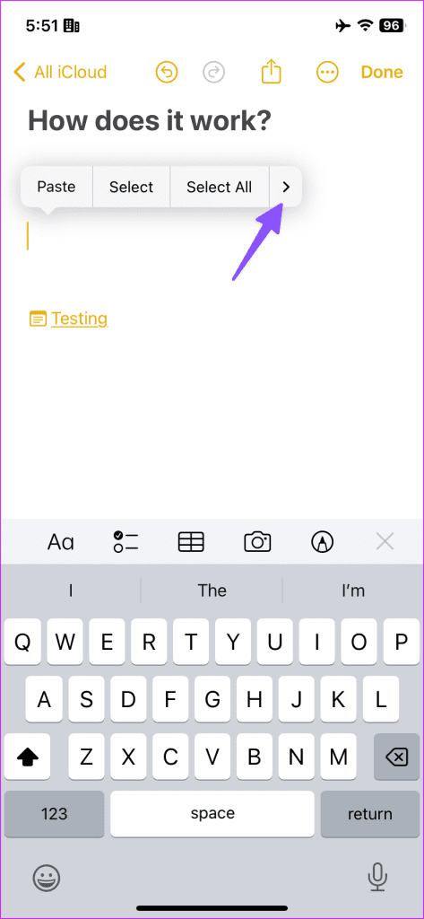 Link Related Notes in Apple Notes 10