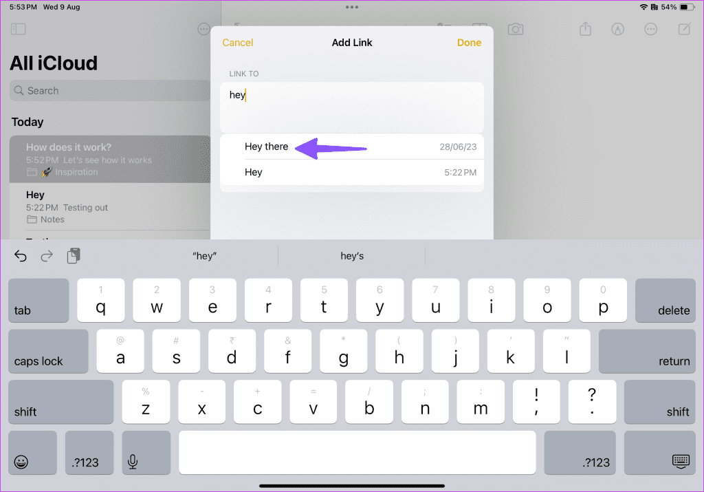 Link Related Notes in Apple Notes 7