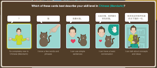 Livemocha Choose Level