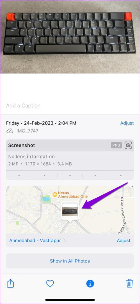Location Detail for Photo on iPhone