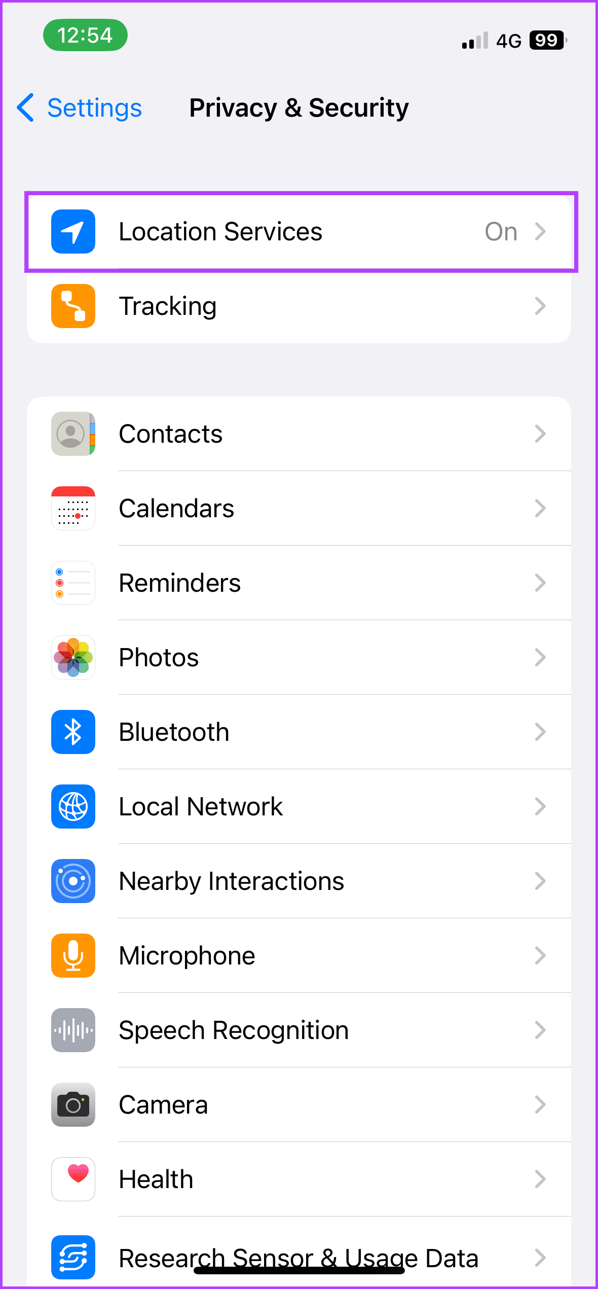 Location Services on iPhone