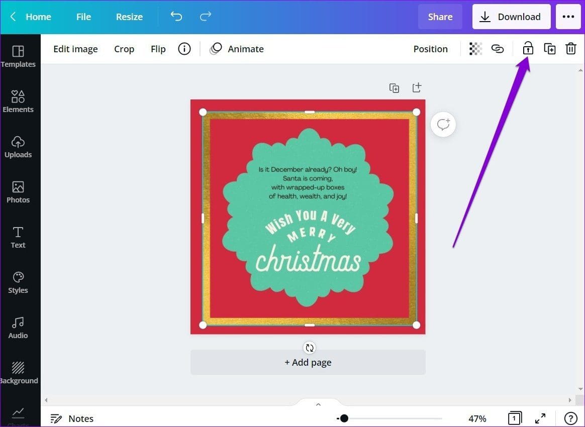 Lock Border in Canva