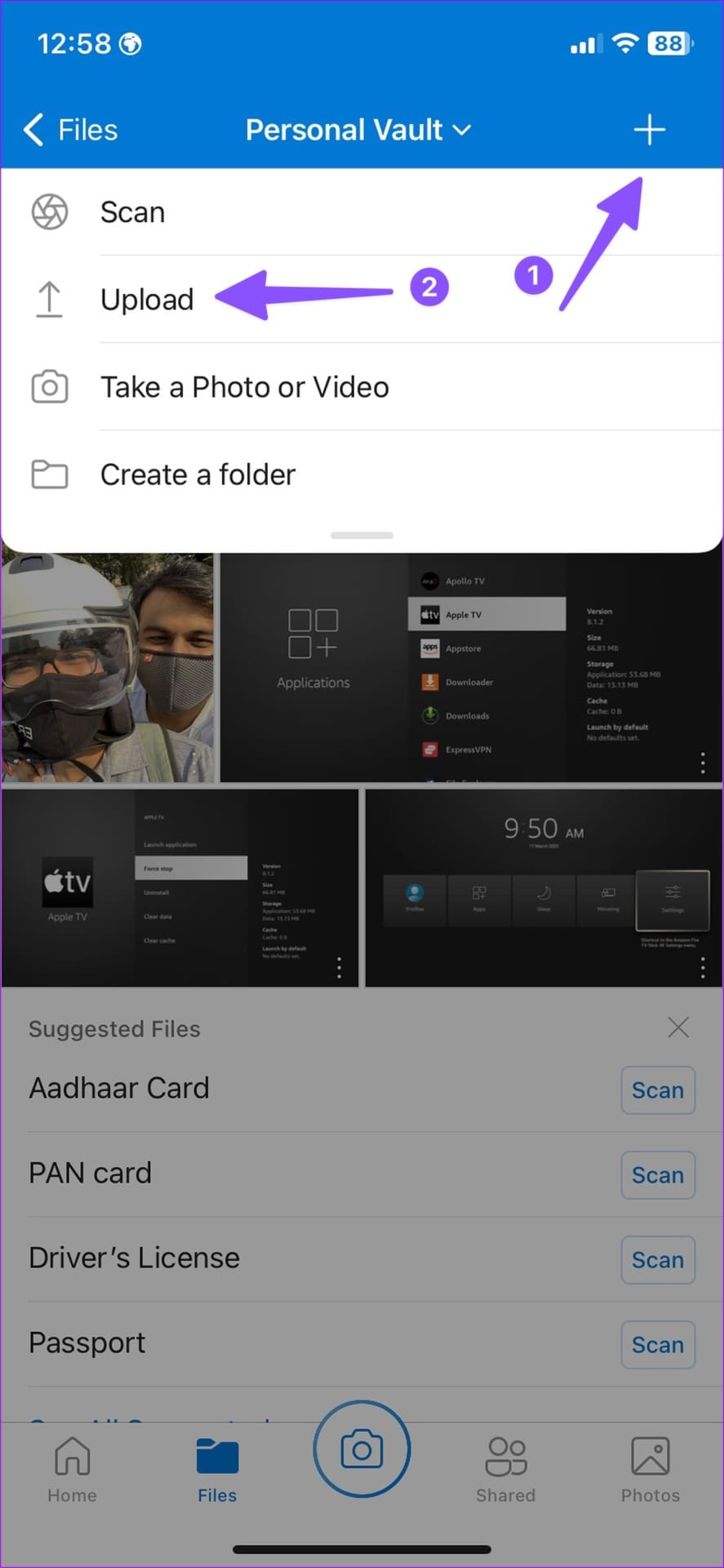 private vault on onedrive on iPhone